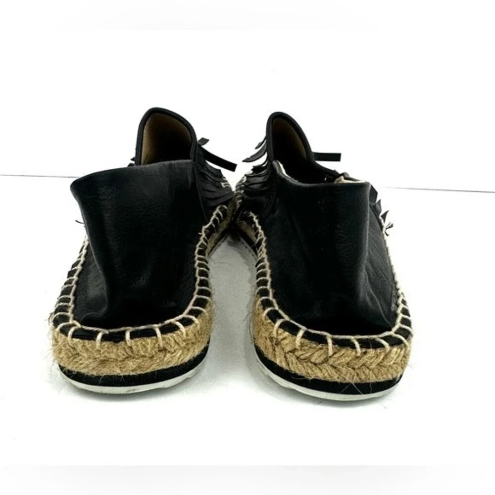 MTNG Black fringe Accent Espadrille Sz 41 (9.5)